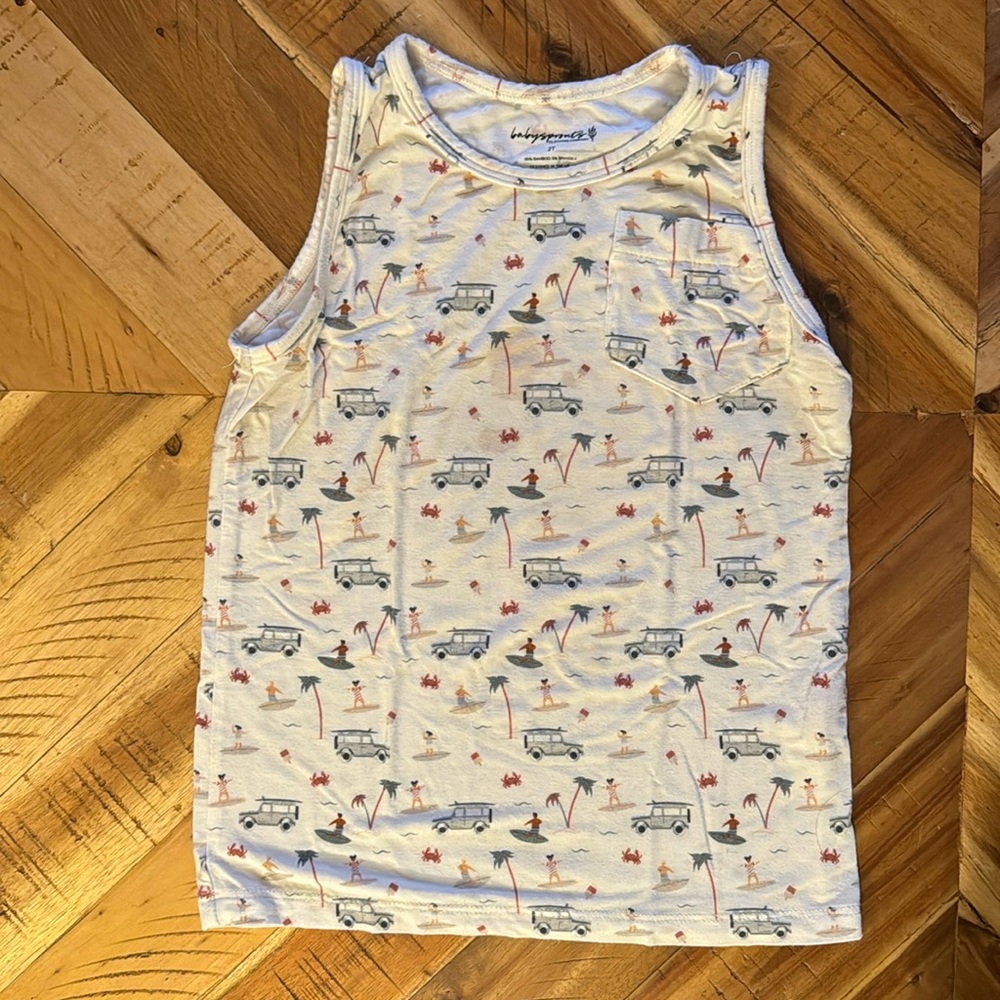 5/$10 Baby Sprouts Sleeveless Shirt - Surf Theme - 2T